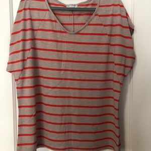 Orange and tan striped shirt